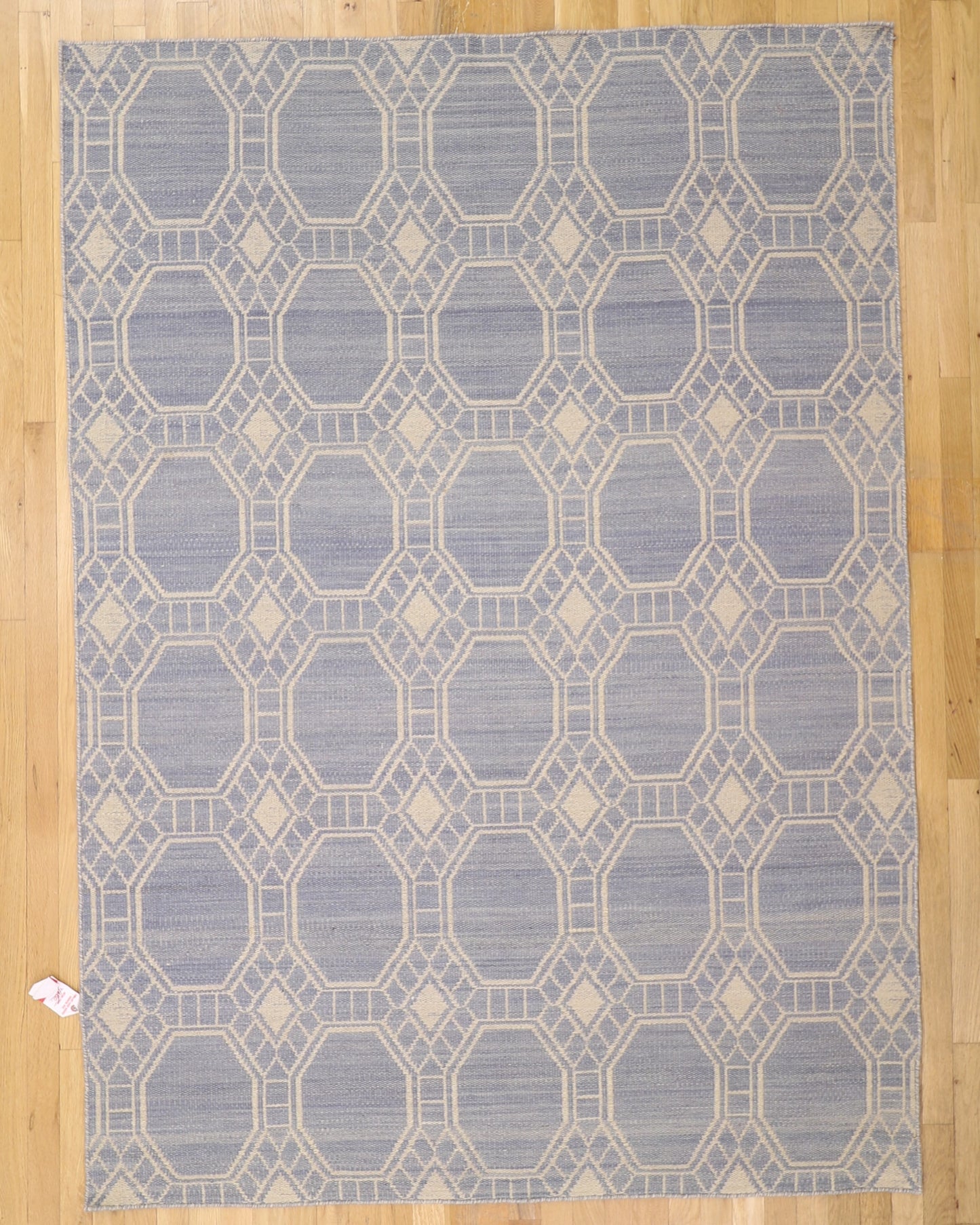 Modern Flat Weave 4'11 x6'11 Hand Knotted Wool Rug Reversible