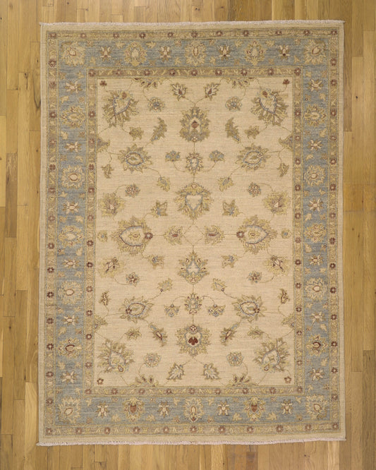 Fine Peshawar 5' x 6'10 Hand Knotted Wool Rug Pakistani