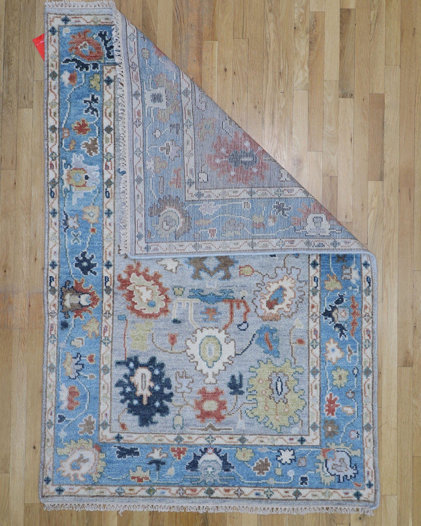 Fine Oushak 4'1 x 6' Hand Knotted Wool Rug India