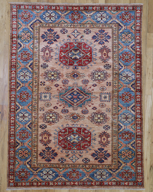 Fine Tribal 4'1 x 5'7 Hand Knotted Wool Rug Pakistan